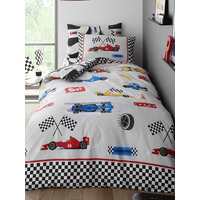 Racing Cars Single Duvet Cover and Pillowcase Set