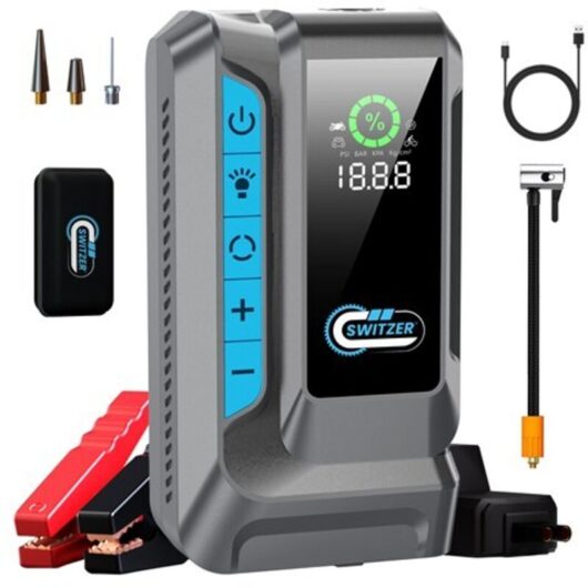 Car Jump Starter 4000A with Air Compressor 12V Battery Booster Power Pack Bank