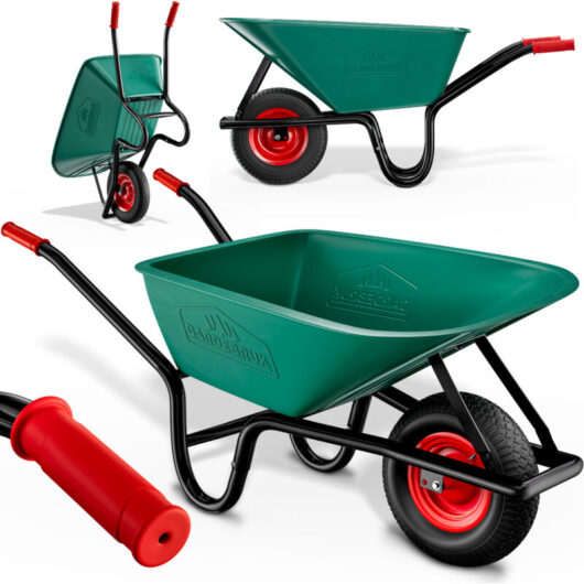 Gardebruk - Wheelbarrow 100 l 250 kg Load Capacity Pneumatic Tyres Strong Synthetic Material Transport Trolley For Gardening And Construction Site