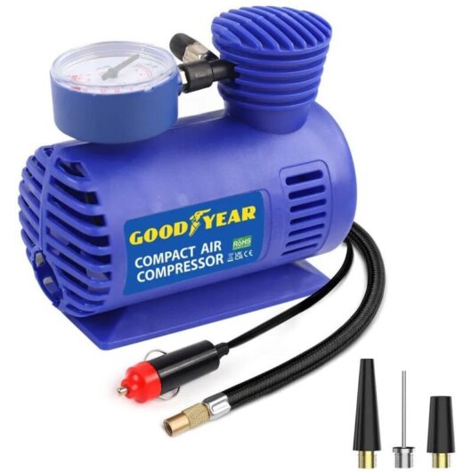 Goodyear Air Compressor 12v Mini Car Van Bike Tyre Inflator Air Bed Pump 900009