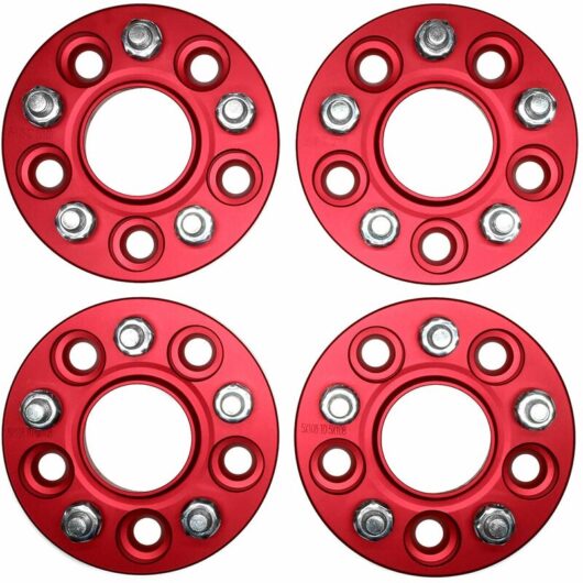 Winchmax - 20mm Wheel Spacers to fit Ford Focus MK2, MK3, red T4 Hub Centric